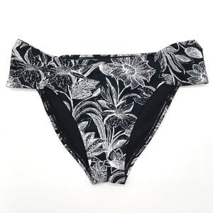 Time Tru Floral Bikini Bottom Women L 12-14 Stretch Tropical Boho Island Beachy